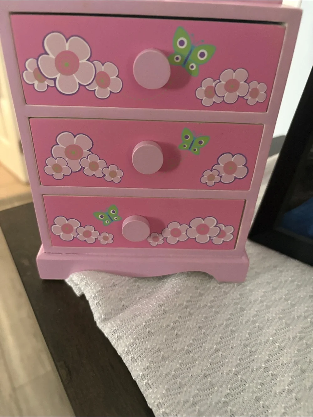 Pink Floral Kids Jewelry Organizer